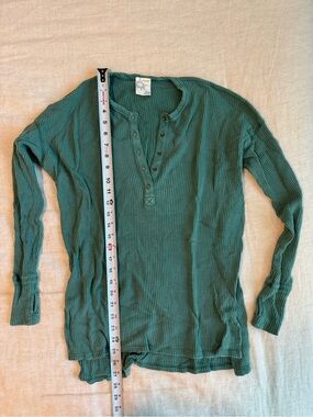Aerie Offline Waffle Long Sleeve Green